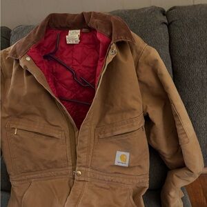 Carhartt Brown Jacket with Red Lining